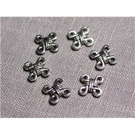 20Stk - Verbinder Anhänger Ohrringe Silber Metall Keltischer Knoten Kreuz 12,5mm - 4558550095299 