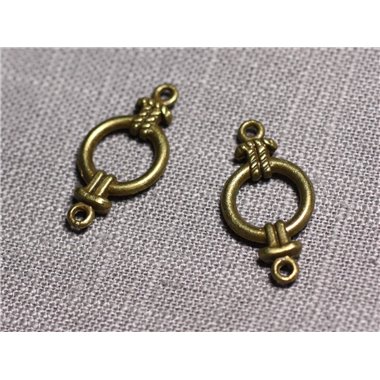 10pc - Connecteurs Pendentifs Boucles d'oreilles Métal Bronze Noeuds Marins 25mm - 4558550095251 