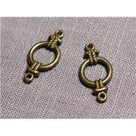 10pc - Connettori Pendenti Orecchini Metallo Bronzo Nodi Marini 25mm - 4558550095251 