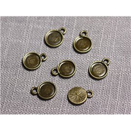 20pc - Soportes Cabujones Metal Bronce Redondo 7.5mm - 4558550095206 