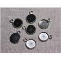 5pc - Supports Pendentifs Cabochons Acier inoxydable Ronds 10mm - 4558550095190 
