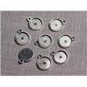 20pc - Supports Pendentifs Cabochons Métal argenté Ronds 10mm - 4558550095183 