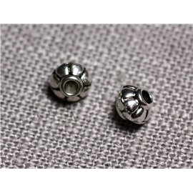 50pc - Perline in metallo placcato argento 5,5 mm perline rotonde - 4558550095121 