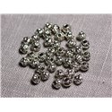 50pc - Perles Métal argenté Rondelles Toupies 5.5mm - 4558550095121 