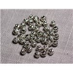 50pc - Perles Métal argenté Rondelles Toupies 5.5mm - 4558550095121 