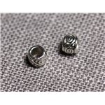 50pc - Perles Métal argenté Rondelles arabesques 4mm trou 2mm - 4558550095114 