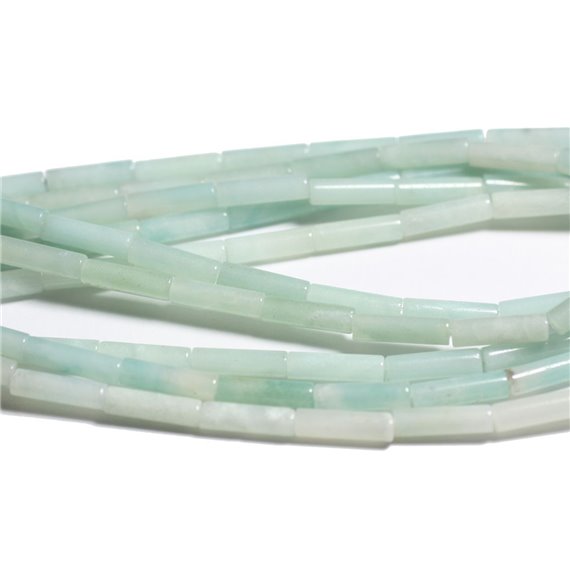 4pc - Perles de Pierre - Amazonite Tubes 13x4mm - 4558550095459 