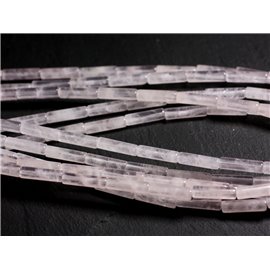 4pc - Perlas de piedra - Tubos de Cuarzo Rosa 13x4mm - 4558550095473 