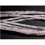 4pc - Perles de Pierre - Quartz Rose Tubes 13x4mm - 4558550095473 