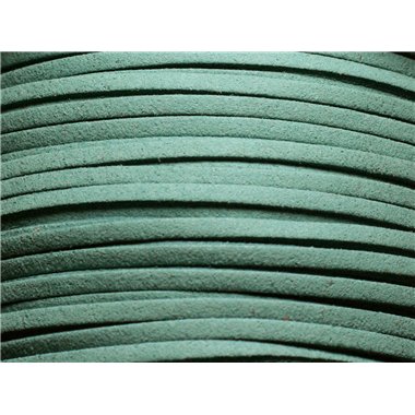 5 metres - Cordon Laniere Suedine Daim 3mm Bleu Vert Paon Canard - 4558550002495