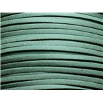 5 metres - Cordon Laniere Suedine Daim 3mm Bleu Vert Paon Canard - 4558550002495