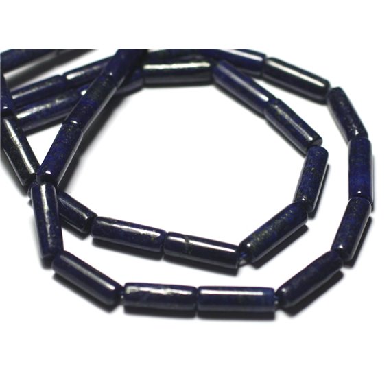 4pc - Perles de Pierre - Lapis Lazuli Tubes 13x4mm - 4558550095480 