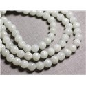 10pc - Perles de Pierre - Jade Boules 8mm Blanc Gris clair - 4558550093127 