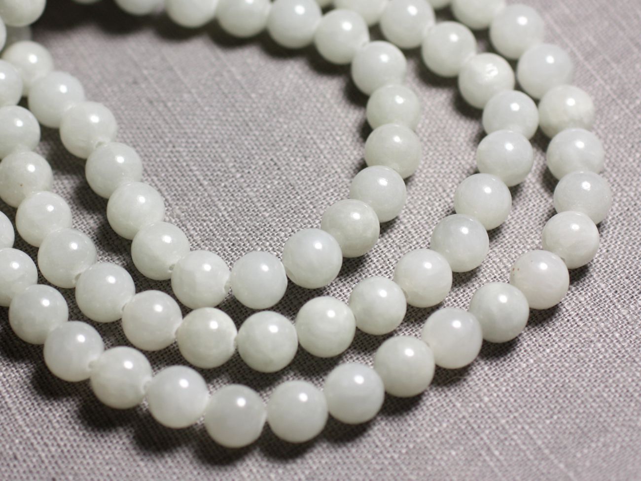 10pc - Perles de Pierre - Jade Boules 8mm Blanc Gris clair - 4558550093127 