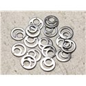 6pc - Breloques Pendentifs Acier Chirurgical 304L - Cercles 15mm   4558550004581 