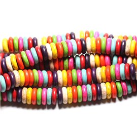 20pz - Perline di pietra - Rondelle turchesi sintetiche 11mm Multicolore - 4558550082510