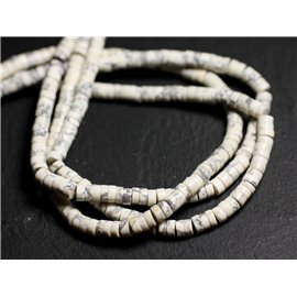 20pc - Stone Beads - Howlite Heishi Washers 4x2mm - 4558550015969 