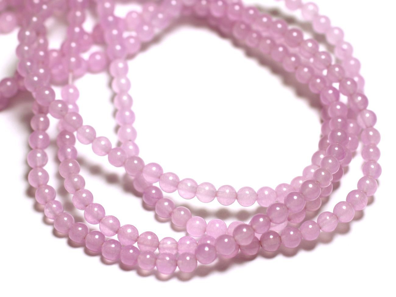 40pc - Perles de Pierre - Jade Boules 4mm Rose Mauve - 4558550093035 