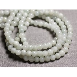 20pc - Stone Beads - Jade Balls 6mm White Light Grey - 4558550093110 