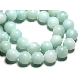 4pc - Stone Beads - Jade Balls 14mm Light Green Turquoise - 4558550093172 