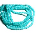 Fil 39cm 94pc env - Perles de Pierre - Jade Boules 4mm Bleu Turquoise - 4558550093790 