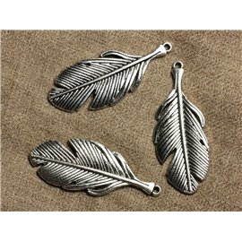 5pc - Pendente Plume Plume Placcato Argento 53mm 4558550008497 