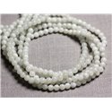 30pc - Perles de Pierre - Jade Boules 4mm Blanc Gris clair - 4558550093103 
