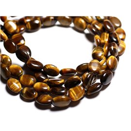 2pc - Stone Beads - Tiger Eye Oval 14x10mm - 4558550015044 