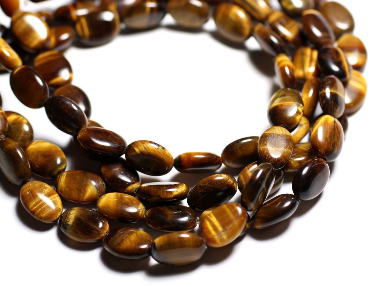 2pc - Perles de Pierre - Oeil de Tigre Ovales 14x10mm - 4558550015044 