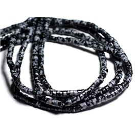 20st - Stenen Kralen - Obsidiaan Flake Speckled Heishi Sluitringen 4x2mm - 4558550092885