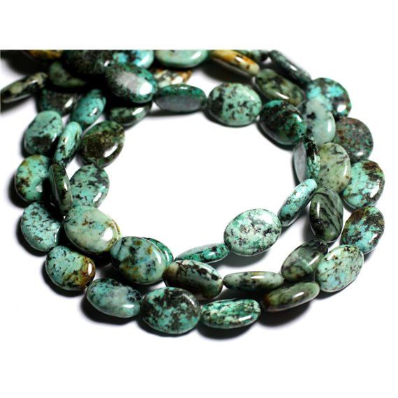 2pc - Perles de Pierre - Turquoise d'Afrique Ovales 16x12mm - 4558550092991 