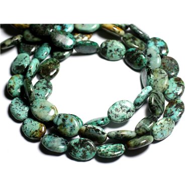 2pc - Perles de Pierre - Turquoise d'Afrique Ovales 16x12mm - 4558550092991 