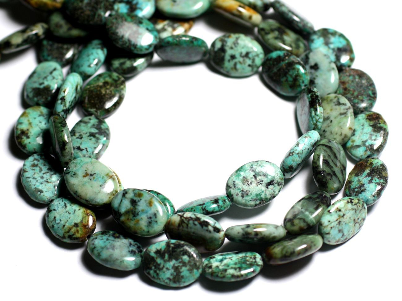 2pc - Perles de Pierre - Turquoise d'Afrique Ovales 16x12mm - 4558550092991 