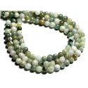 10pc - Perles Pierre - Jade Birmanie Boules 6mm Vert Pastel Amande Blanc Jaune - 7427039734042