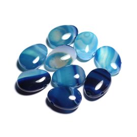 Semi Precious Stone Pendant - Blue Agate Drop 25mm - 4558550092113 