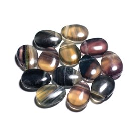 Colgante Semi piedra preciosa - Gota de fluorita multicolor 25mm - 4558550092212 