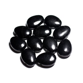 Hanger van halfedelsteen - druppel zwart obsidiaan 25mm - 4558550092298 