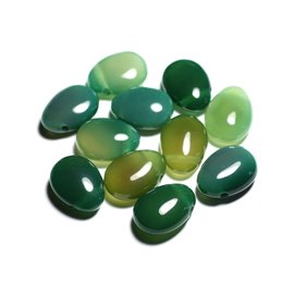 Pendente in pietra semipreziosa - Goccia in onice verde 25 mm - 4558550092274 