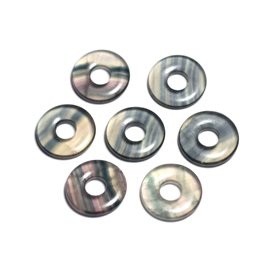 Semi Precious Stone Pendant - Multicolored Fluorite Donut Pi 20mm - 4558550092076 
