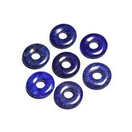 1pc - Perle Pendentif Pierre - Rond Cercle Anneau Donut Pi 20mm - Lapis Lazuli bleu nuit roi doré - 4558550092083