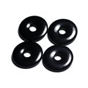 Pendentif en Pierre semi précieuse - Obsidienne noire Donut Pi 30mm - 4558550091772 