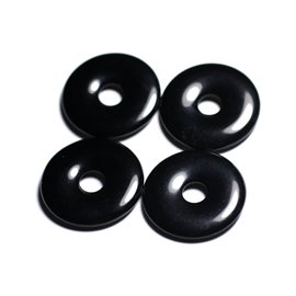 Hanger van halfedelsteen - Donut Pi 30 mm van zwart Obsidiaan - 4558550091772 
