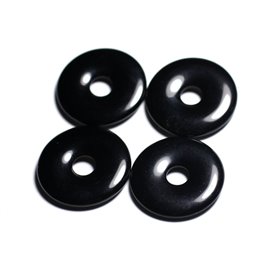 1pc - Perle Pendentif Pierre - Rond Cercle Anneau Donut Pi 30mm - Obsidienne noire - 4558550091772