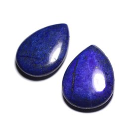 1Stk - Anhänger Pierre Lapislazuli Large Drop 60mm Mitternachtsblau Gold - 7427039736275