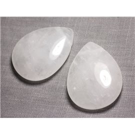 Semi Precious Stone Pendant - Rock Crystal Quartz Large Drop 60mm - 4558550091635 