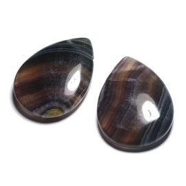 Pendente in pietra semipreziosa - Fluorite multicolore a goccia grande 60 mm - 4558550091659 