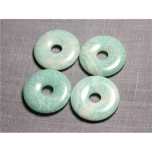 Pendentif en Pierre semi précieuse - Amazonite Russie Donut Pi 30mm - 4558550091741 