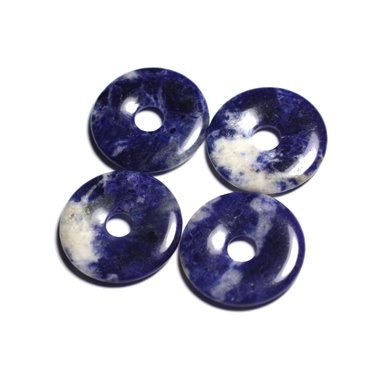 Pendentif en Pierre semi précieuse - Sodalite Donut Pi 30mm - 4558550091789 