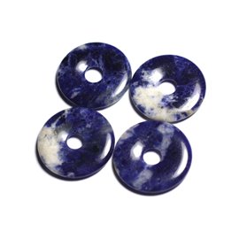 Semi Precious Stone Pendant - Sodalite Donut Pi 30mm - 4558550091789 