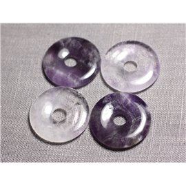 Semi Precious Stone Pendant - Amethyst Donut Pi 30mm - 4558550091758 